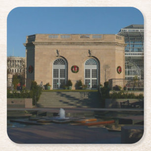 Posavasos Cuadrado De Papel Jardines botánicos para Navidades en Washington DC