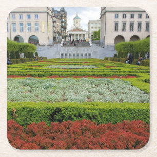 Posavasos Cuadrado De Papel Jardines en Bruselas, Bélgica