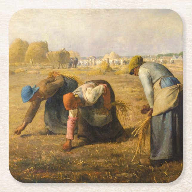 Posavasos Cuadrado De Papel Jean-Francois Millet - The Gleaners (Anverso)