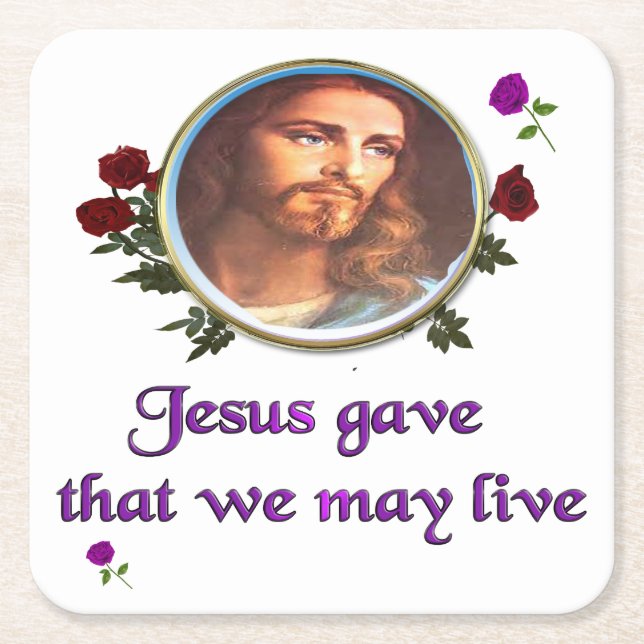 Posavasos Cuadrado De Papel Jesús (Anverso)