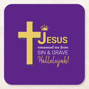 Posavasos Cuadrado De Papel JESÚS estiloso ME TRANSOMÓ Christian