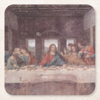 Posavasos Cuadrado De Papel Jesús "Yeshua" La Última Cena, Leonardo da Vinci