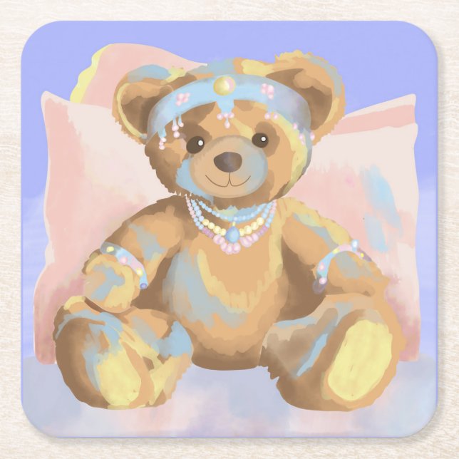 Posavasos Cuadrado De Papel Jewelry Teddy Coaster (Anverso)
