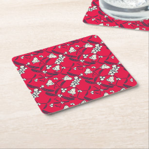 Posavasos Cuadrado De Papel Jingle Bells Joyful Greetings Collection