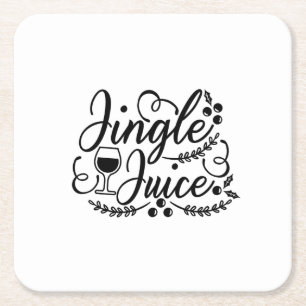 Posavasos Cuadrado De Papel Jingle Juice Divertida Cerveza de Navidad Bebiendo