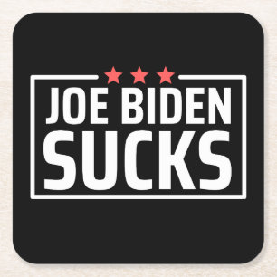 Posavasos Cuadrado De Papel joe Biden Sucks