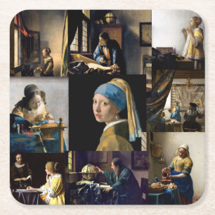 Posavasos Cuadrado De Papel Johannes Vermeer - Masterpieces Patchwork