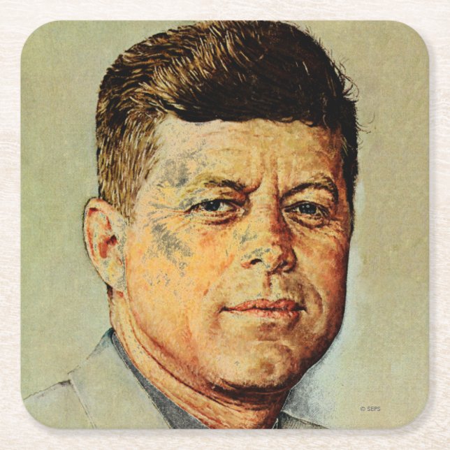 Posavasos Cuadrado De Papel John F. Kennedy IN MEMORIAM (Anverso)