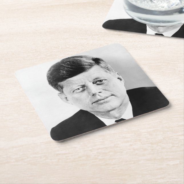 Posavasos Cuadrado De Papel John Jack Kennedy Casa Blanca Presidencial de EE. (En perspectiva)