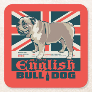 Posavasos Cuadrado De Papel Jolly Good English Bulldog