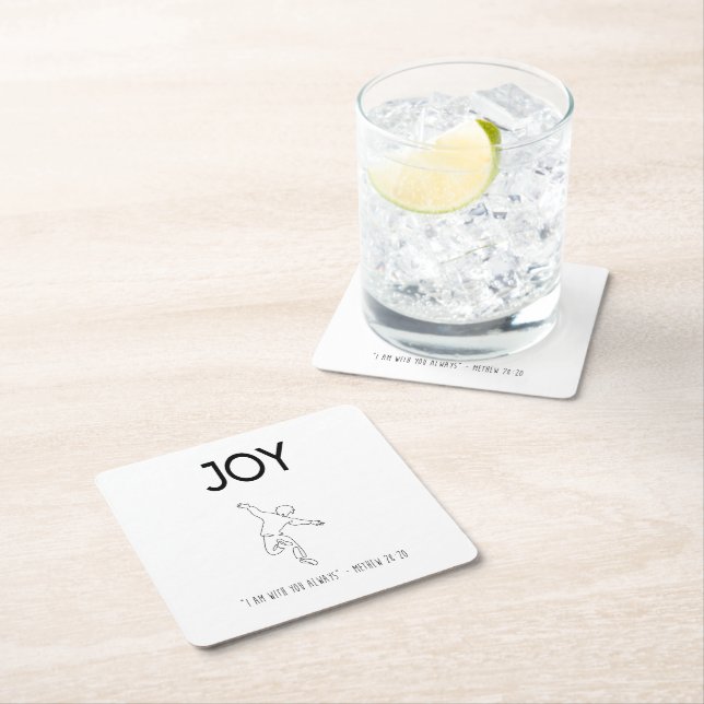 Posavasos Cuadrado De Papel Joy - I am with you always (In situ)