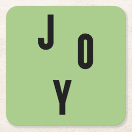 Posavasos Cuadrado De Papel Joy typography