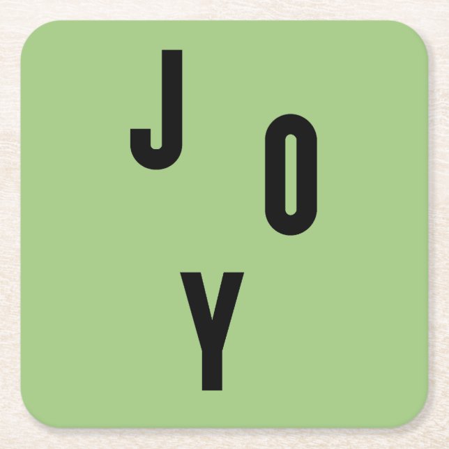 Posavasos Cuadrado De Papel Joy typography (Anverso)