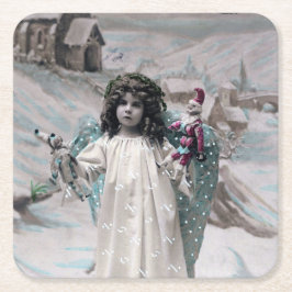 Posavasos Cuadrado De Papel Joyeux Noel