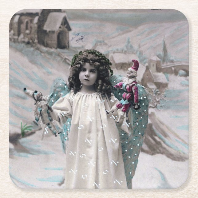 Posavasos Cuadrado De Papel Joyeux Noel (Anverso)