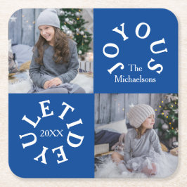 Posavasos Cuadrado De Papel Joyous Yuletide 2 Photo