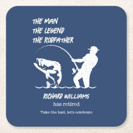 Posavasos Cuadrado De Papel Jubilación pescando peces gordos