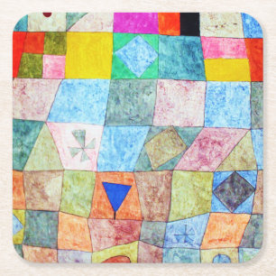 Posavasos Cuadrado De Papel Juego amistoso, Paul Klee