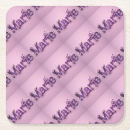 Posavasos Cuadrado De Papel juego de aletas rosadas Marie Purple