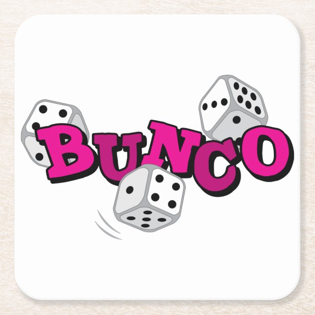 Posavasos Cuadrado De Papel Juego de dados Bunco (Anverso)