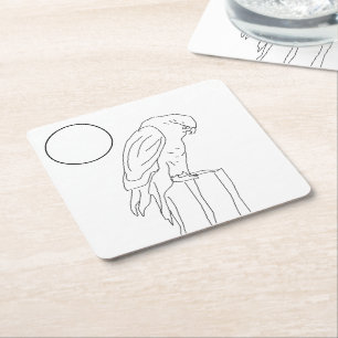 Posavasos Cuadrado De Papel Juego de la montaña rusa del papel - Falcon a colo