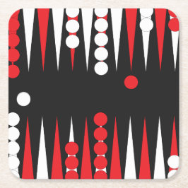 Posavasos Cuadrado De Papel Juego de mesa de Backgammon Diversión