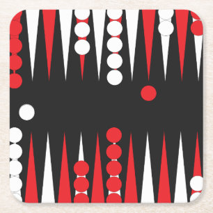 Posavasos Cuadrado De Papel Juego de mesa de Backgammon Diversión