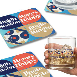 Posavasos Cuadrado De Papel Juego de Posavasos para Bebidas Navideñas Traviesa