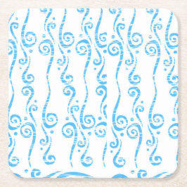 Posavasos Cuadrado De Papel Juego de Posavasos Remolinos Azules