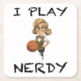 Posavasos Cuadrado De Papel Juego Nerdy