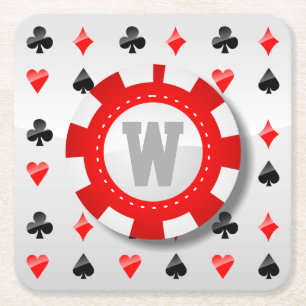 Posavasos Cuadrado De Papel Juegos de los naipes