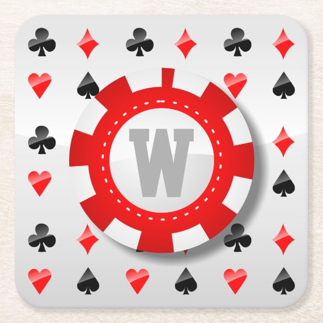 Posavasos Cuadrado De Papel Juegos de los naipes (Anverso)