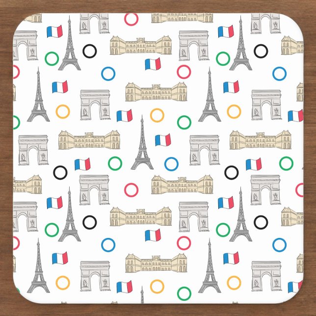 Posavasos Cuadrado De Papel Juegos de París 2024 (Subido por el creador)