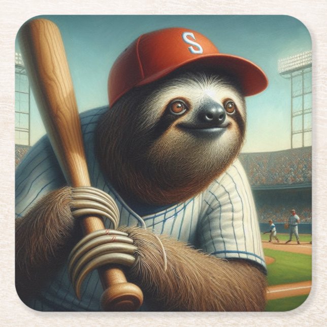 Posavasos Cuadrado De Papel Jugador de Béisbol Eslovaco (Anverso)