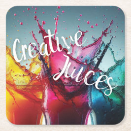 Posavasos Cuadrado De Papel Jugos Creativos - Reposamuñecas de Diseñador