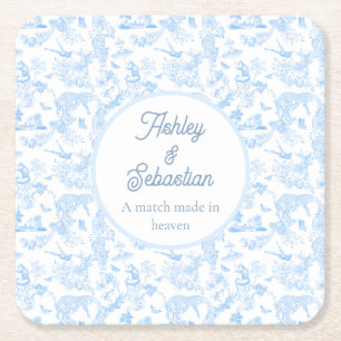 Posavasos Cuadrado De Papel Jungla Preppy Toile Chinoiserie