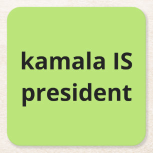 Posavasos Cuadrado De Papel Kamala Harris es la elección del presidente 2024