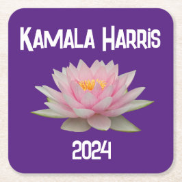 Posavasos Cuadrado De Papel Kamala Harris Lotus 2024