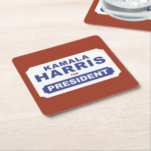 POSAVASOS CUADRADO DE PAPEL ¡KAMALA HARRIS PARA PRESIDENTE!
