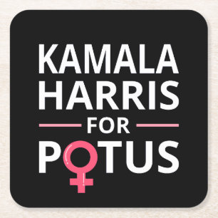 Posavasos Cuadrado De Papel Kamala Harris por POTUS I