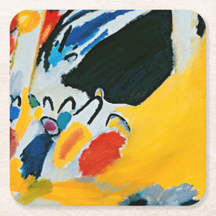Posavasos Cuadrado De Papel Kandinski Impresión III Concierto Pintura Abstract