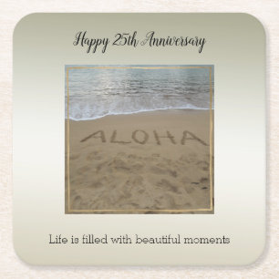 Posavasos Cuadrado De Papel Kauai Hawái Playa Aloha Momentos Hermosos