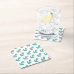Posavasos Cuadrado De Papel Kawaii Turquoise Anchor - Fantástico y Alegre<br><div class="desc">Abran su colección con este ancla de estilo Kawaii irresistiblemente lindo, de un turquesa vibrante. Rodeado de un marrón audaz y con una alegre cara sonriente con las mejillas rosadas y los ojos negros amplios, este ancla trae encanto juguetón y vibraciones náuticas dondequiera que vaya. Envuelto en un suave fondo...</div>
