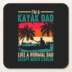Posavasos Cuadrado De Papel Kayak Dad