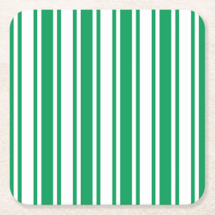 Posavasos Cuadrado De Papel Kelly rayas de caramelo verde y blanco