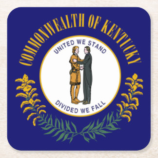 Posavasos Cuadrado De Papel Kentucky: Commonwealth Bluegrass Bandera del estad