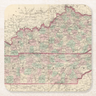Posavasos Cuadrado De Papel Kentucky y Tennessee
