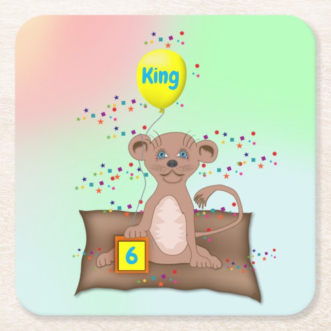 Posavasos Cuadrado De Papel King Cub (Anverso)