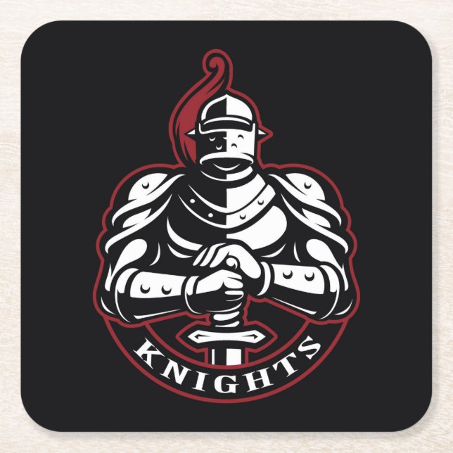 Posavasos Cuadrado De Papel Knights Silhouette (Anverso)