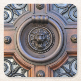 Posavasos Cuadrado De Papel Knock Knock Lion Head Coaster